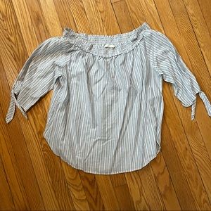 Off the shoulder striped blouse